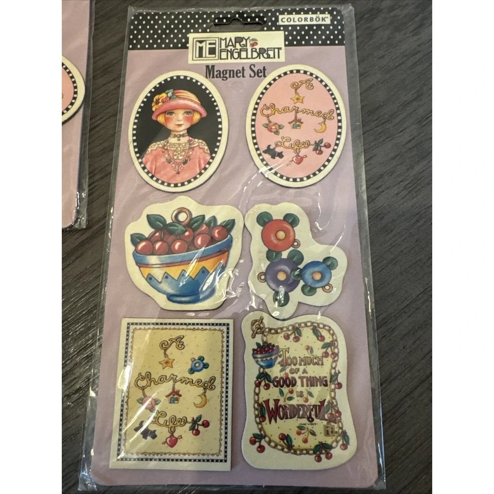 Lot Of 2 Packs- HTF Colorbok Mary Engelbreit Magnet Set-MIOP